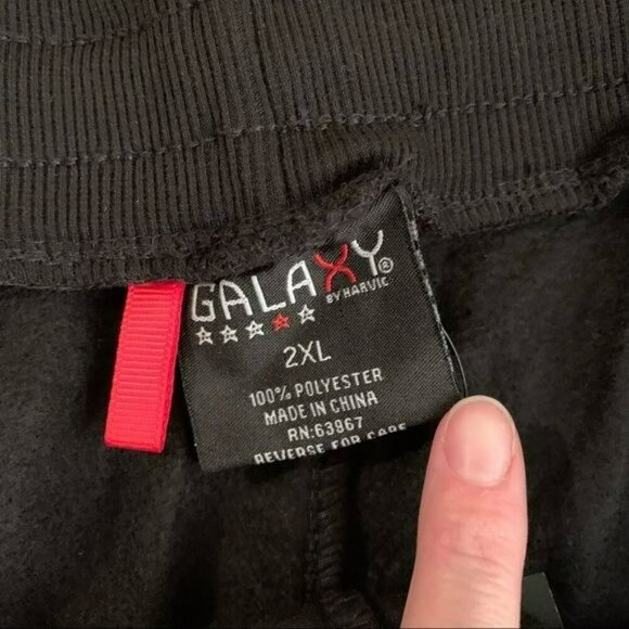 Galaxy by Harvic men’s black joggers sweat pants with zipper pockets - XXL - Picture 5 of 8